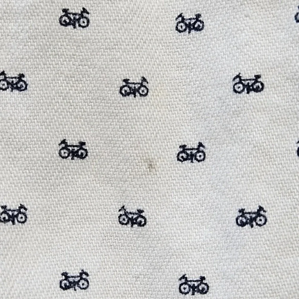 Banana Republic Mens XL‎ Slim Fit White Navy Bicycle Print Button Down Shirt SS